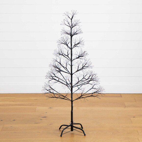 4-ft Pre-Lit Artificial Halloween Black Starburst Tree with 800 Fairy Warm White LED Lights - SKU #T5409 - 13
