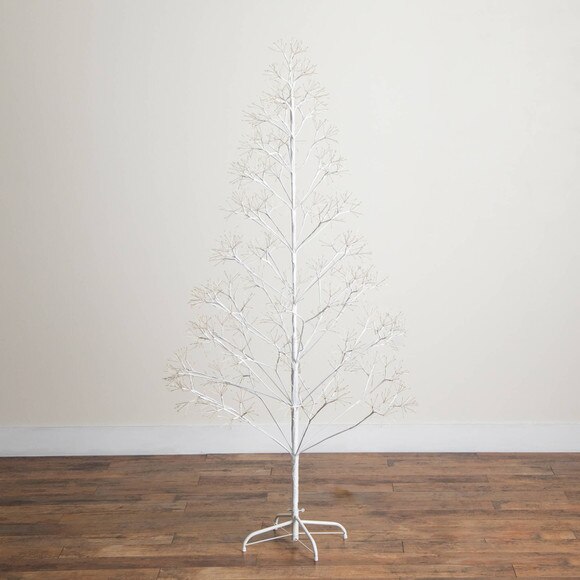 6-ft Pre-Lit Artificial White Starburst Tree with 1680 Fairy Warm White LED Lights - SKU #T5412 - 9