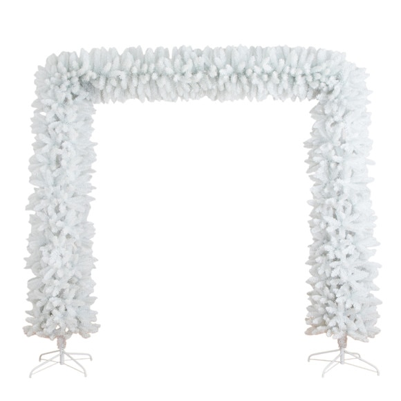 8-ft Artificial Holiday White Christmas Pine Archway - SKU #T5426
