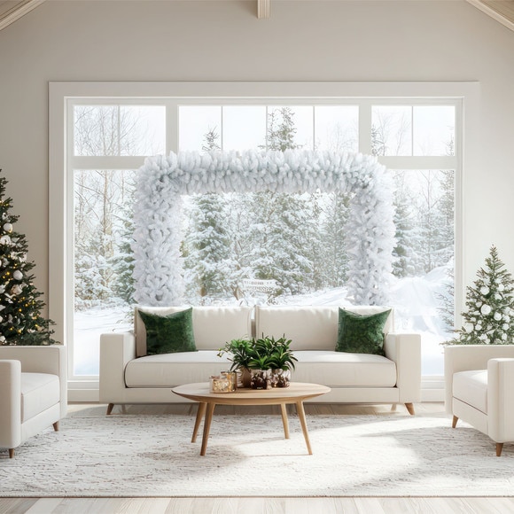 8-ft Artificial Holiday White Christmas Pine Archway - SKU #T5426 - 6