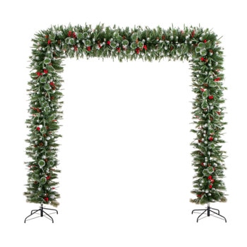 8-ft Artificial Holiday Green Christmas Pine Archway with Pinecones and Berries - SKU #T5427