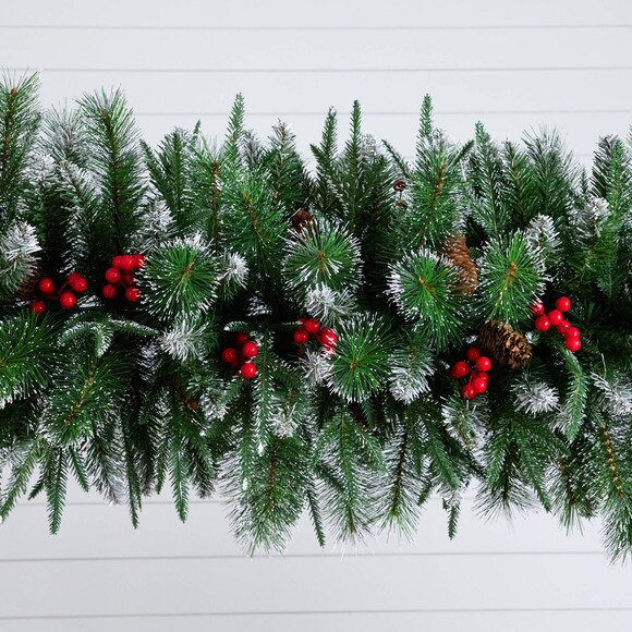 8-ft Artificial Holiday Green Christmas Pine Archway with Pinecones and Berries - SKU #T5427 - 3