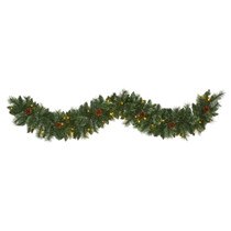 6 White Mountain Pine Artificial Garland with Pinecone - SKU #W1101
