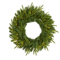 24 Long Pine Artificial Christmas Wreath with 35 LED Lights - SKU #W1115