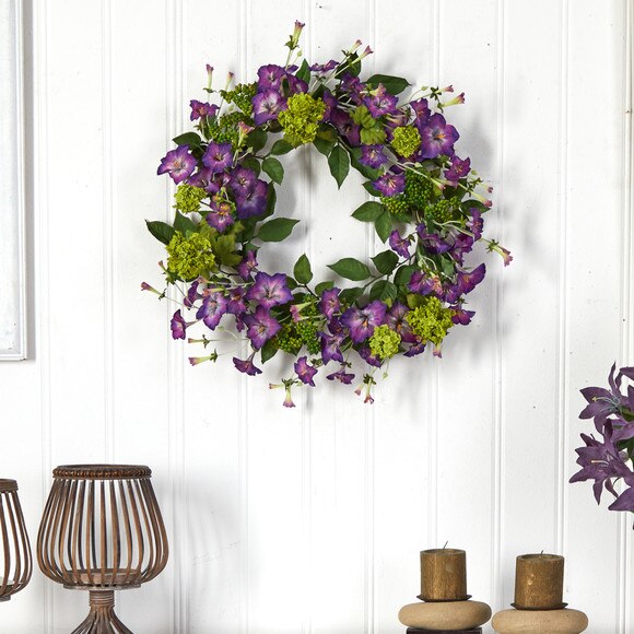 20 Morning Glory Artificial Wreath - SKU #W1134 - 2