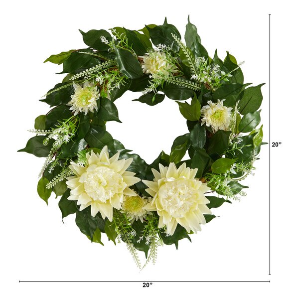 20 Protea Artificial Wreath - SKU #W1149 - 1