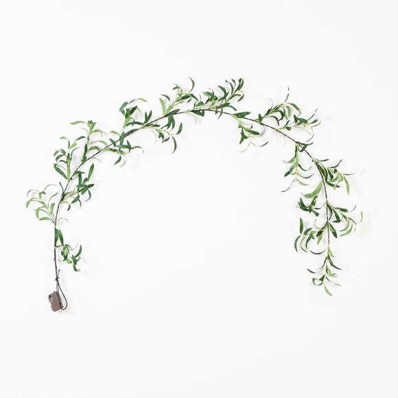 6.5 Lighted Artificial Olive Garland with 100 Warm White LED Lights - SKU #W1369