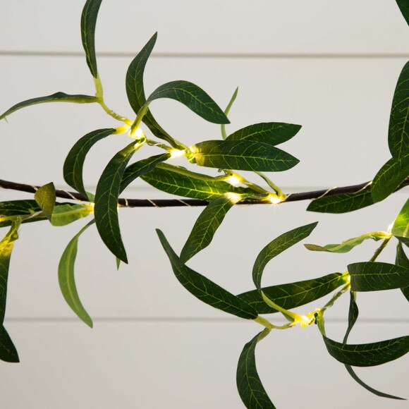 6.5 Lighted Artificial Olive Garland with 100 Warm White LED Lights - SKU #W1369 - 3