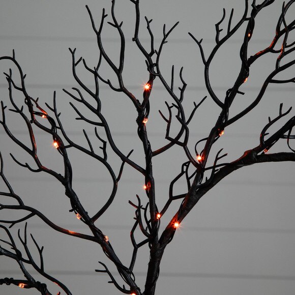 23 Pre-Lit Halloween Black Fall Wreath with 60 Orange Purple LED Lights - SKU #W1372 - 3