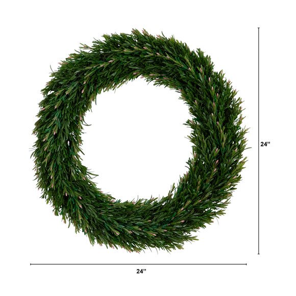 24 UV Resistant Rosemary Artificial Wreath Indoor/Outdoor - SKU #W1378 - 1