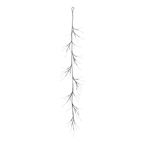 6.5-ft Pre-Lit Artificial Halloween Black Twig Garland with 48 Purple LED Lights - SKU #W1379 - 2