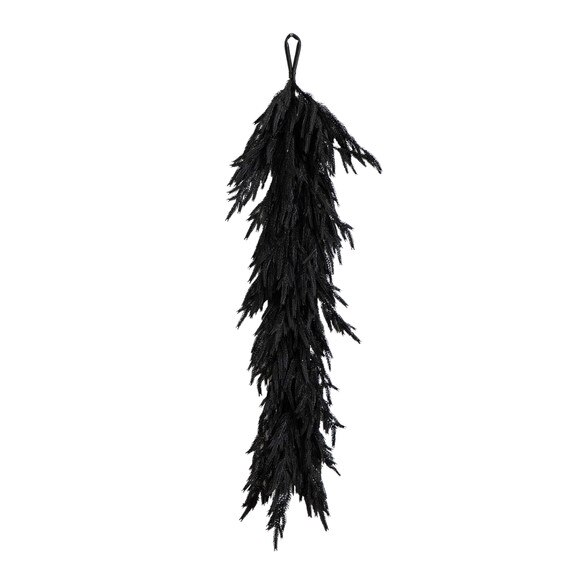 4-ft Artificial Real Touch Halloween Black Norfolk Island Pine Garland with Natural Look - SKU #W1381 - 4