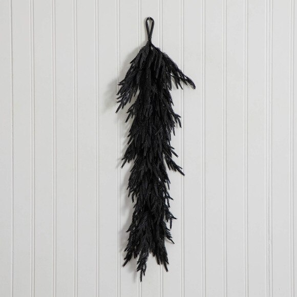 4-ft Artificial Real Touch Halloween Black Norfolk Island Pine Garland with Natural Look - SKU #W1381 - 7