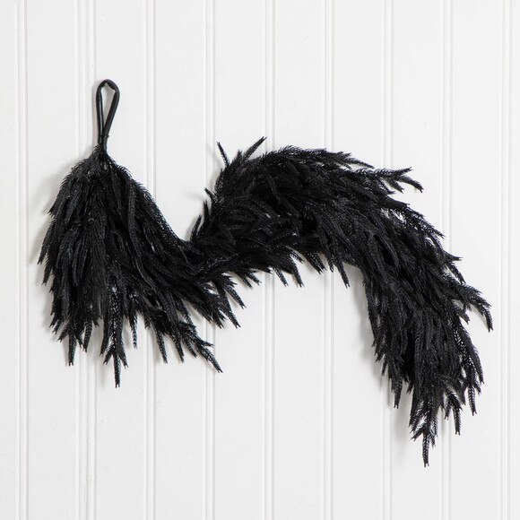 4-ft Artificial Real Touch Halloween Black Norfolk Island Pine Garland with Natural Look - SKU #W1381 - 8