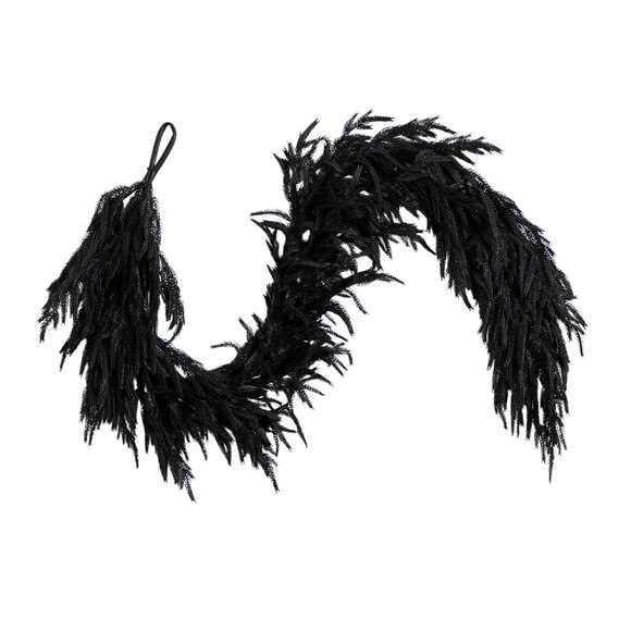 6-ft Artificial Real Touch Halloween Black Norfolk Island Pine Garland with Natural Look - SKU #W1382