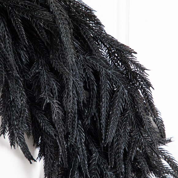 6-ft Artificial Real Touch Halloween Black Norfolk Island Pine Garland with Natural Look - SKU #W1382 - 2