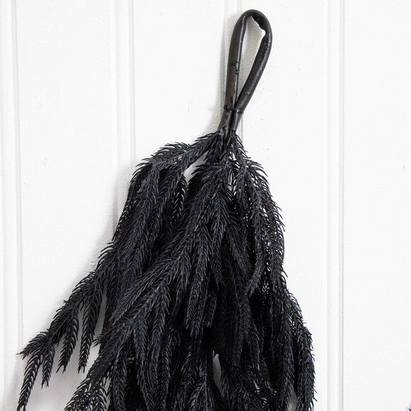 6-ft Artificial Real Touch Halloween Black Norfolk Island Pine Garland with Natural Look - SKU #W1382 - 3
