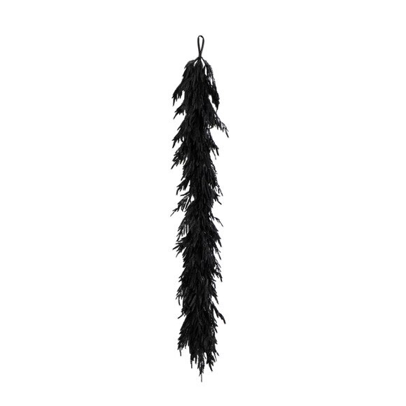 6-ft Artificial Real Touch Halloween Black Norfolk Island Pine Garland with Natural Look - SKU #W1382 - 4