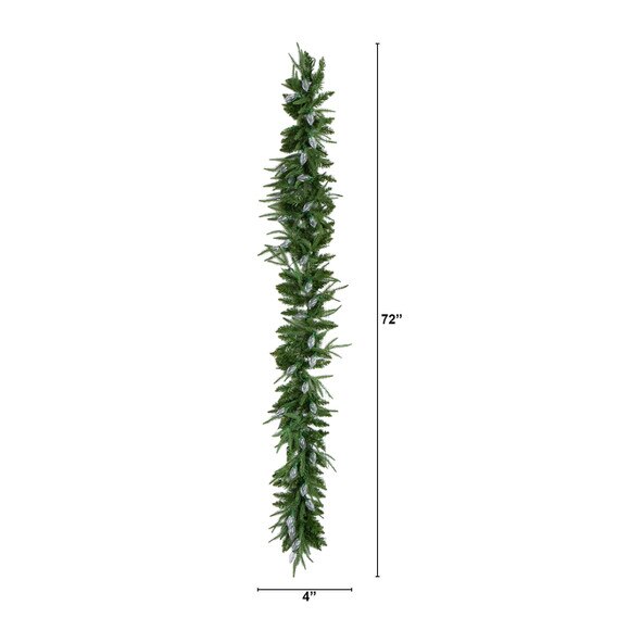 6-ft Pre-Lit Artificial Luxembourg Pine Christmas Garland with 35 Multicolored Traditional Bulb LED Lights - SKU #W1384 - 1