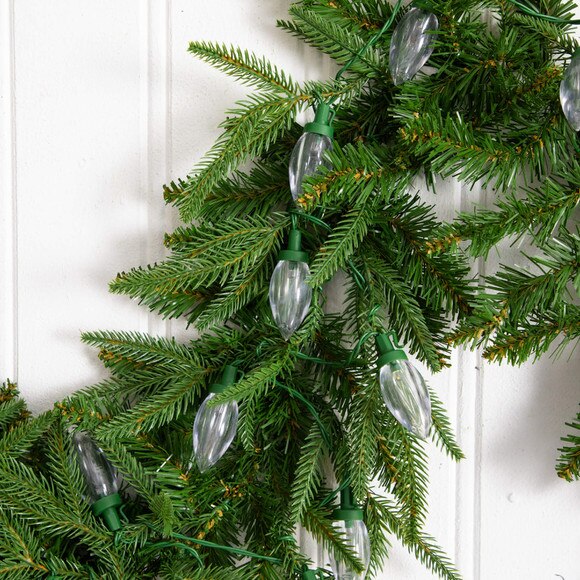 6-ft Pre-Lit Artificial Luxembourg Pine Christmas Garland with 35 Multicolored Traditional Bulb LED Lights - SKU #W1384 - 2