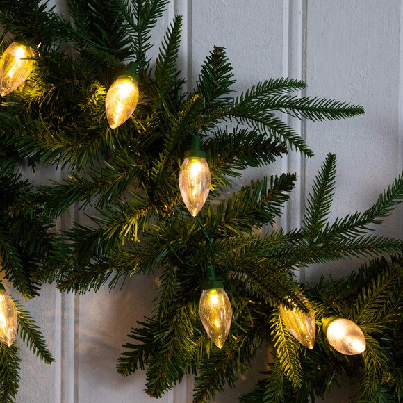 6-ft Pre-Lit Artificial Luxembourg Pine Christmas Garland with 35 Multicolored Traditional Bulb LED Lights - SKU #W1384 - 3
