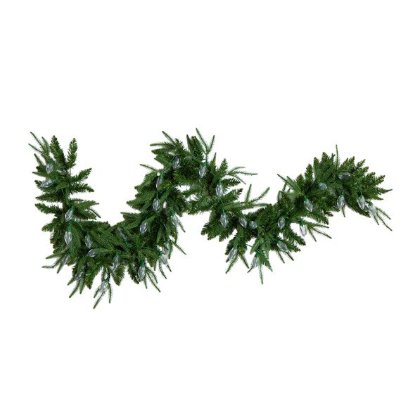 6-ft Pre-Lit Artificial Luxembourg Pine Christmas Garland with 35 Multicolored Traditional Bulb LED Lights - SKU #W1384 - 8