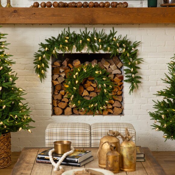 6-ft Pre-Lit Artificial Luxembourg Pine Christmas Garland with 35 Multicolored Traditional Bulb LED Lights - SKU #W1384 - 11