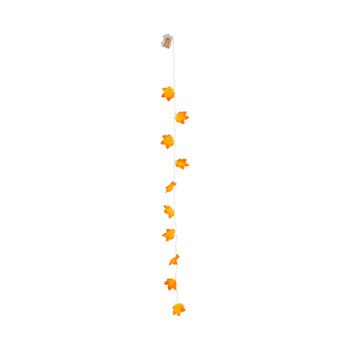 5-ft Pre-Lit Autumn Maple Leaf Artificial Fall Garland with 10 Warm White LED String Lights - Set of 3 - SKU #W1388