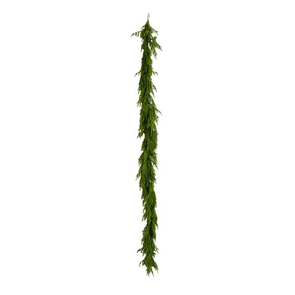6-ft Pre-Lit Artificial Real touch Norfolk Island Pine Garland with 35 Warm White LED Lights and Natural Look - SKU #W1393 - 4