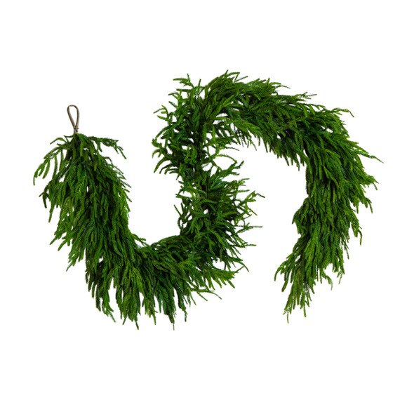 8-ft Artificial Real Touch Norfolk Island Pine Garland with Natural Look - SKU #W1395