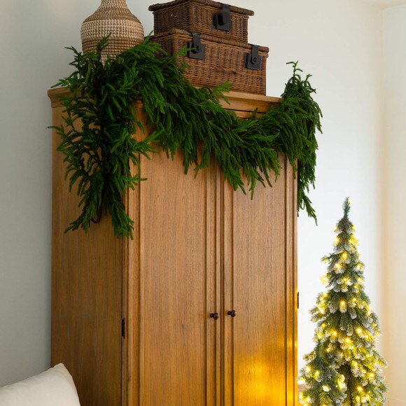 8-ft Artificial Real Touch Norfolk Island Pine Garland with Natural Look - SKU #W1395 - 8