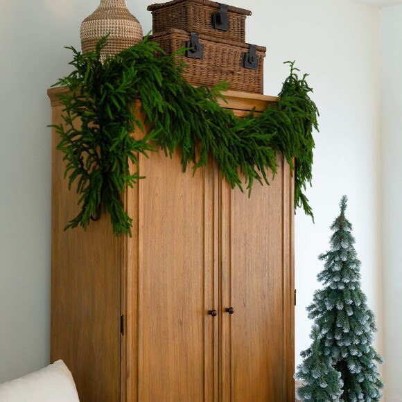 8-ft Artificial Real Touch Norfolk Island Pine Garland with Natural Look - SKU #W1395 - 10