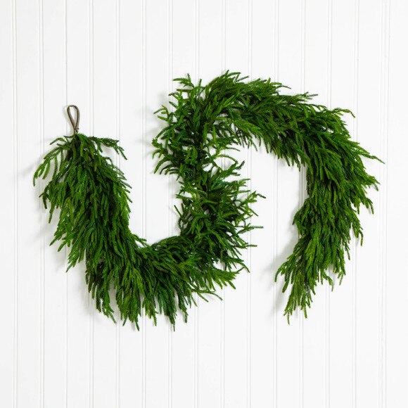 8-ft Artificial Real Touch Norfolk Island Pine Garland with Natural Look - SKU #W1395 - 11