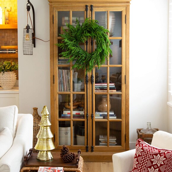 24-in Artificial Real Touch Norfolk Island Pine Wreath with Natural Look - SKU #W1396 - 5