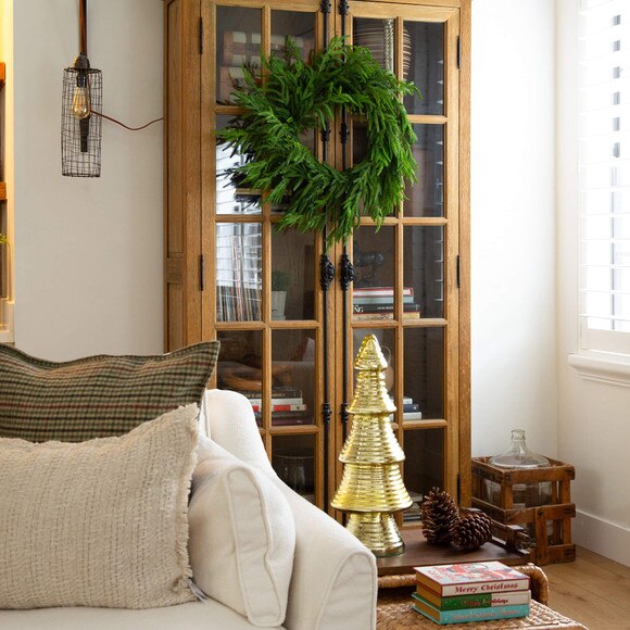 24-in Artificial Real Touch Norfolk Island Pine Wreath with Natural Look - SKU #W1396 - 6