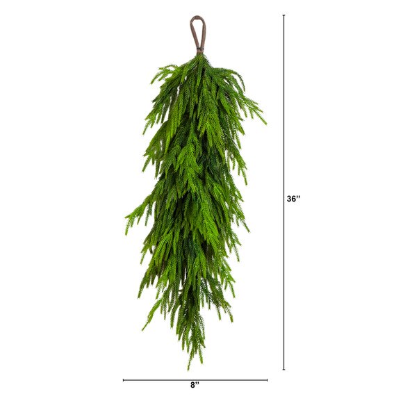 3-ft Artificial Real Touch Norfolk Island Pine Teardrop with Natural Look - SKU #W1400 - 1