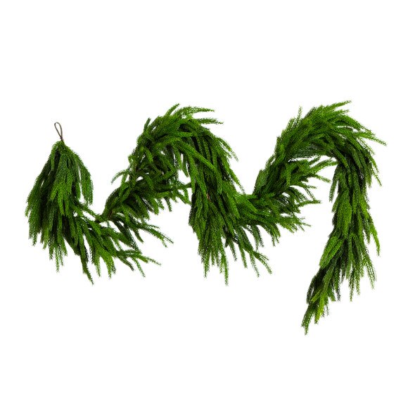 10-ft Artificial Real Touch Norfolk Island Pine Garland with Natural Look - SKU #W1402