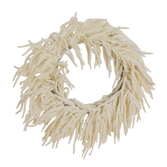 24-in Artificia Real Touch White Norfolk Island Pine Wreath with Natural Look - SKU #W1403