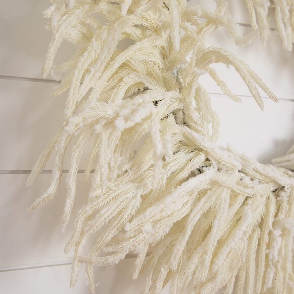 24-in Artificia Real Touch White Norfolk Island Pine Wreath with Natural Look - SKU #W1403 - 2