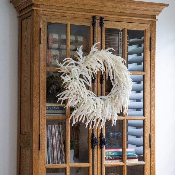 24-in Artificia Real Touch White Norfolk Island Pine Wreath with Natural Look - SKU #W1403 - 4
