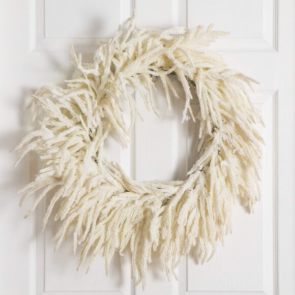 24-in Artificia Real Touch White Norfolk Island Pine Wreath with Natural Look - SKU #W1403 - 5