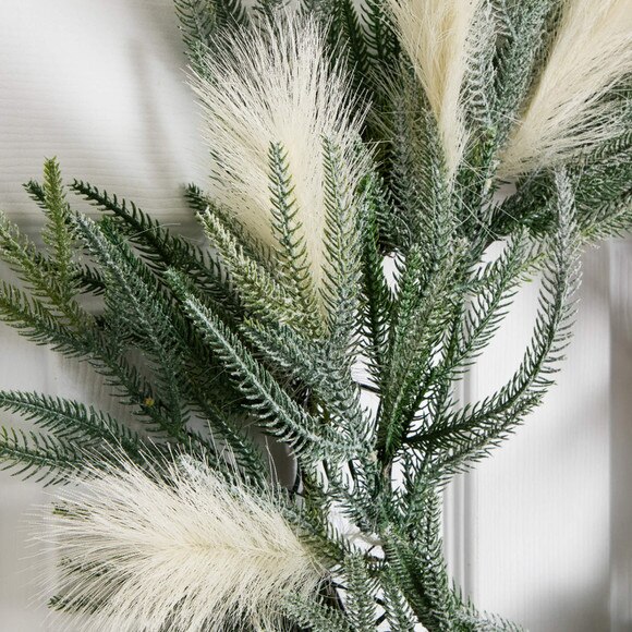 24-in Artificial Balsma Fir Pine and Pampas Wreath with 50 Color Changing LED Lights - SKU #W1405 - 4
