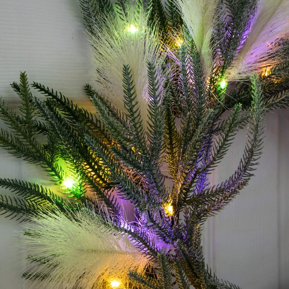 24-in Artificial Balsma Fir Pine and Pampas Wreath with 50 Color Changing LED Lights - SKU #W1405 - 7